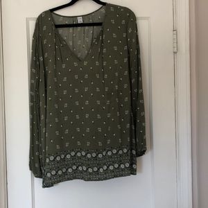 Old Navy Green Printed Shirt
